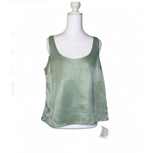 NWT Topshop Satin Sage Green Tank Top Size 10 💚